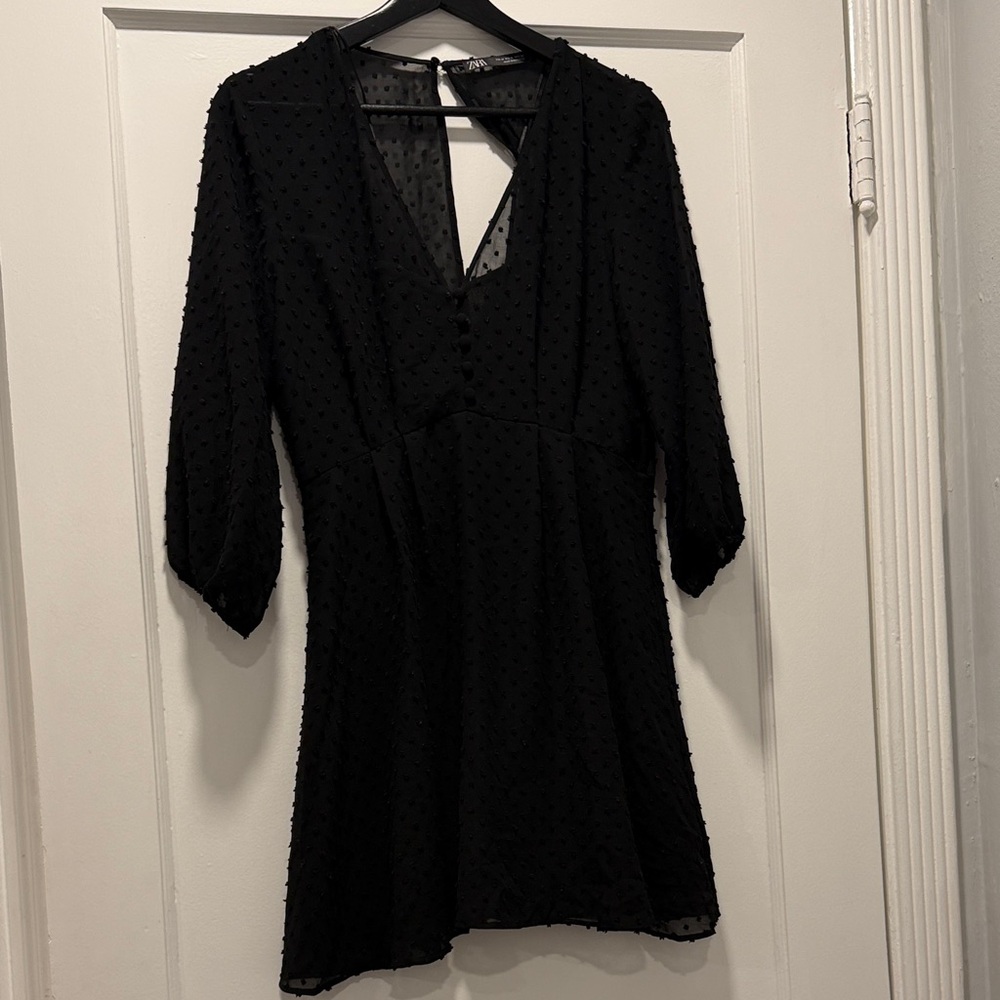 Zara Black Polka Dot romper Dress
